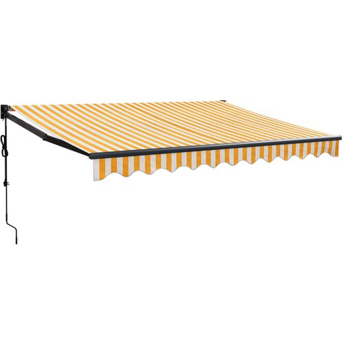  Automatska tenda na uvlačenje žuto-bijela 3 x 2,5 m Slike