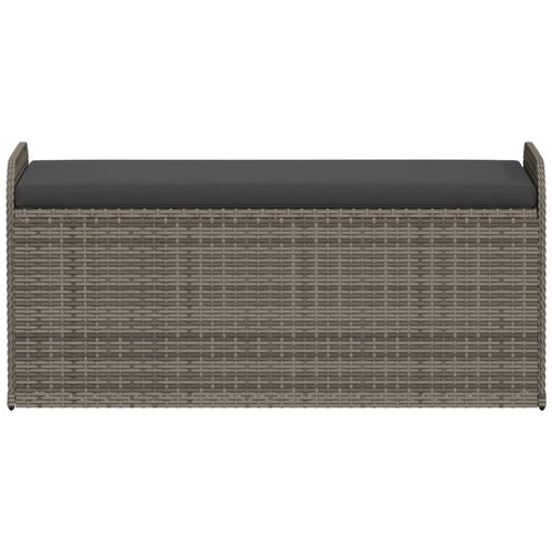  Klupa za pohranu s jastukom siva 115 x 51 x 52 cm od poliratana Slike