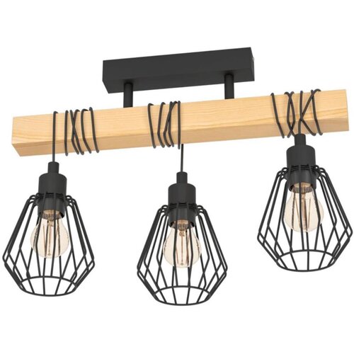 Eglo 780168 - Plafonski luster TABODI 3xE27/40W/230V braon/crna Slike
