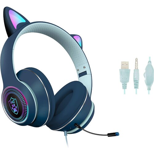 Venisymlis Igralne slušalke Cat Ear, stereo slušalke Bluetooth z LED lučko, mikrofon, (22102480) Cene