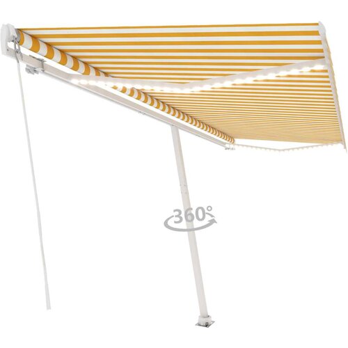  Tenda na ručno uvlačenje s LED svjetlom 500x350 cm žuto-bijela Cijene