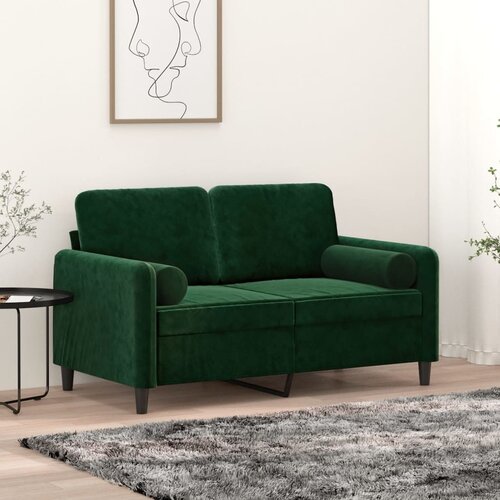 vidaXL Okrasna blazina 2 kosa temno zelena Ø15x50 cm žamet Cene