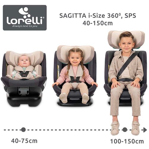 Lorelli autosjedalica Sagitta i-Size 360&amp;deg; 40-150 cm, crna Slike