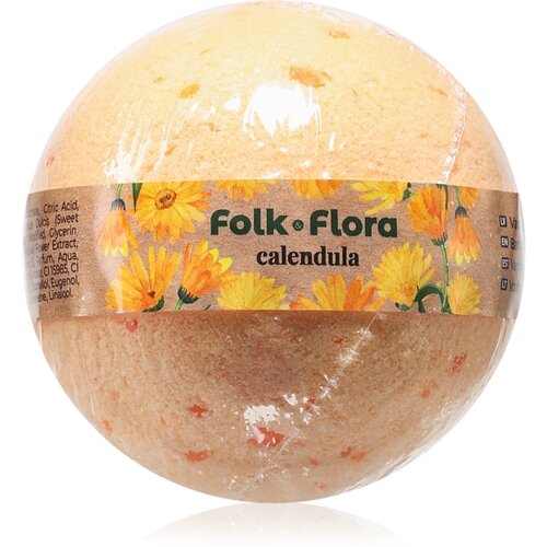 Folk & Flora Calendula &scaron;umeća kugla za kupku s ljekovitim nevenom 130 g Cijene