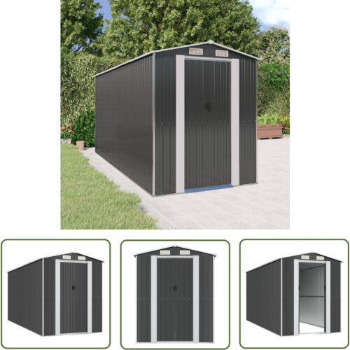  The Living Store Vrtna lopa antracitna 192x440x223 cm pocinkano jeklo - Vrtna Lopa, (21745168) Cene