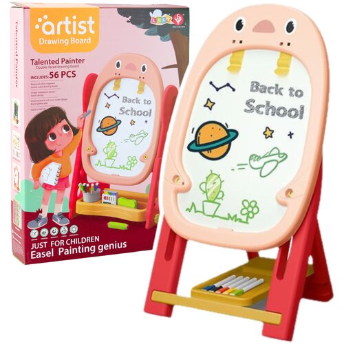  Edukativna dvostrana ploča za djecu "Artist" 56 elemenata - roza Cijene