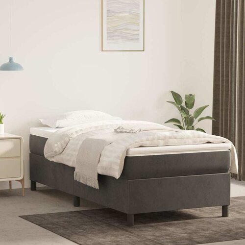 Box spring krevet s madracem tamnosivi 90x190 cm baršunasti Cene