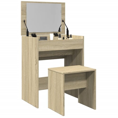vidaXL Toaletni stolić sa stolcem boja hrasta sonome 60x40x113,5 cm Cijene
