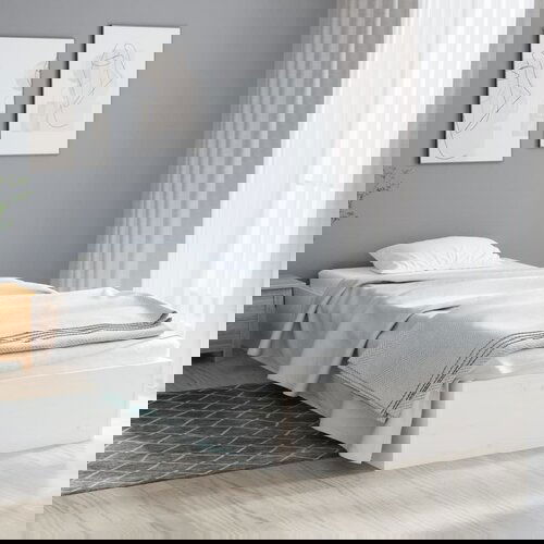  The Living Store Posteljni okvir bel iz trdnega lesa 90x190 cm - Posteljni Okvir, (21454833) Slike
