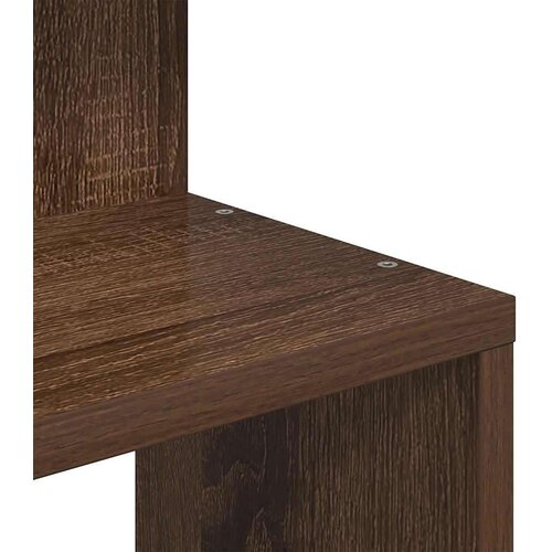 vidaXL Stenska kotna polica rjavi hrast 32x32x127,5 cm inženirski les Cene