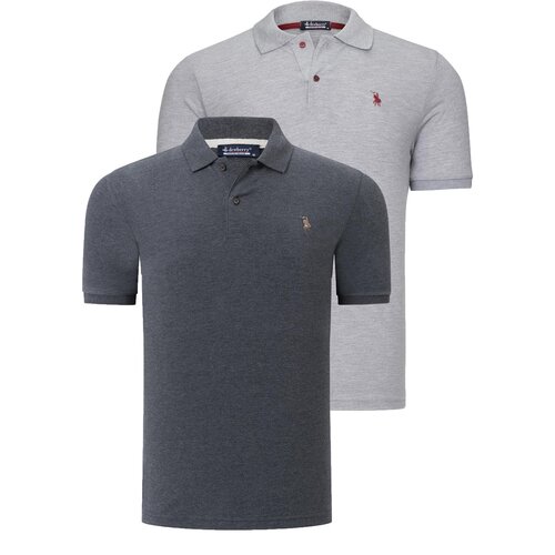 Dewberry DUO SET T8561 MENS TSHIRT-ANTHRACITE-GREY Cene