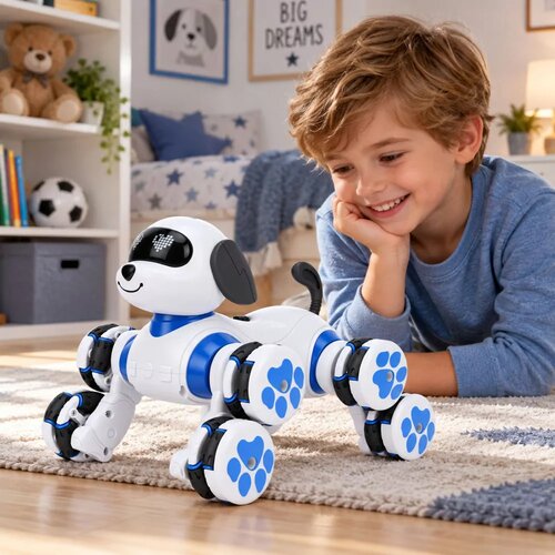 Lean Toys Daljinsko voden robotski pes RC 8 koles Drift 360&deg; kaskaderski akrobatski modra Cene
