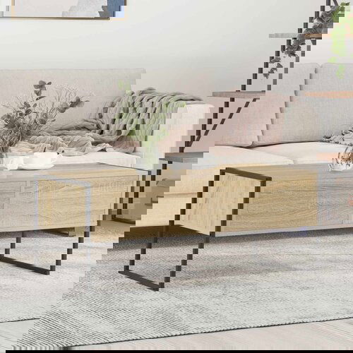 VidaXL Kava Stol s ladicama Sonoma 100 x 46 x 40 cm Konstruirano drvo Slike