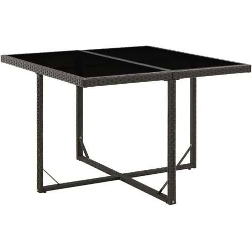  Vrtni stol crni 109 x 107 x 74 cm od poliratana i stakla