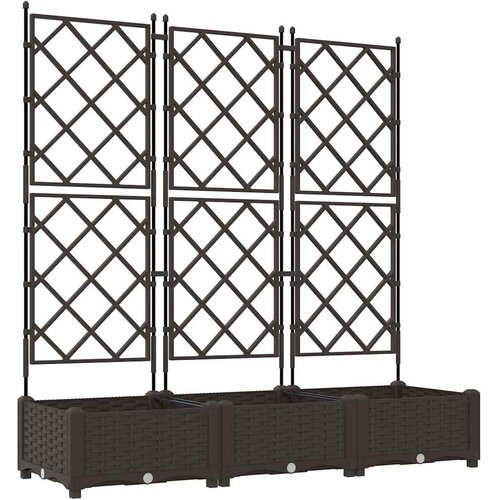  Vrtna saksija 3 pcs Smeđa 120 x 40 x 125,5 cm Plastika Slike