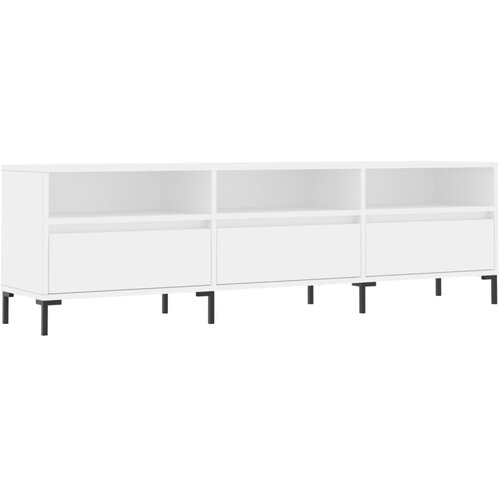 Maison Chic TV omarica - TV stojalo - Televizijska omarica bela 150x30x44,5 cm inženirski les, (21699697) Slike
