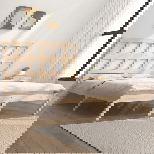 The Living Store Posteljni okvir iz trdne borovine 200x200 cm - Posteljni Okvir, (21523531) Slike