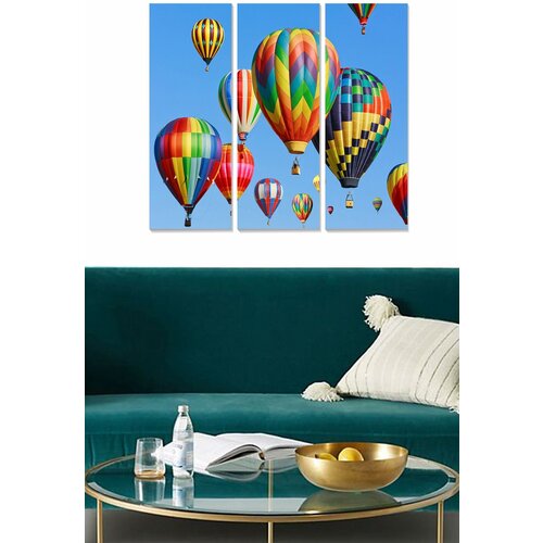 Wallity MDF158177021 multicolor decorative mdf painting (3 pieces) Cene