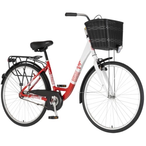 Visitor Bicikl fashion bloom 28" alu 17" v-brake kontra quanda 155-178cm (s/m) crveno beli perla Cene