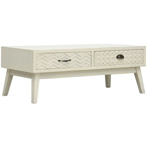 Furnova Klubska mizica z 2 predaloma izrezljana siva 110x50x40 cm les, (21913108) Cene