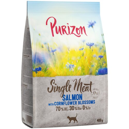 Purizon suha hrana za mačke 2 x 400 g po poskusni ceni! - Single Meat losos s cvetovi plavice Cene