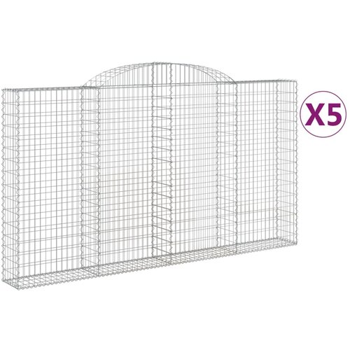 VidaXL Obokane gabion ko&amp;scaron;are 5 kosov 300x30x160/180cm pocinkano železo, (20981913) Slike