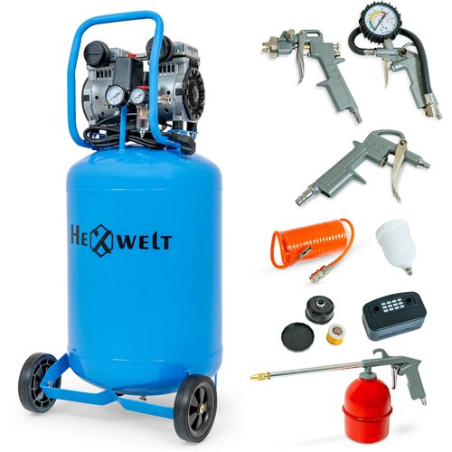 THUNDER Industrijski oljni kompresor HEXWELT SET-HW-KP-50L &ndash; 50 L, 1500 W, 8 bar, 317 L/min, 5v1 komplet, (5000234110) Cene