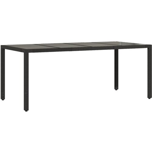 7-dijelni vrtni blagovaonski set s jastucima crni od poliratana Crna 190 x 90 x 75 cm Slike