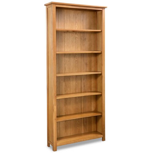  Biblioteka od masivne hrastovine sa 6 polica 80 x 22,5 x 180 cm Slike