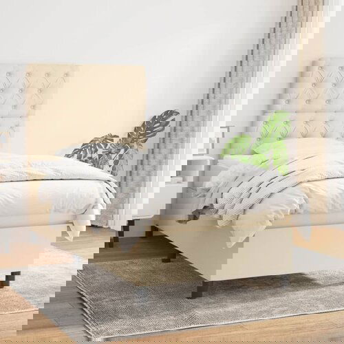 The Living Store Box spring postelja z vzmetnico krem 80x200 cm blago - Box Spring Postelja, (21512511) Slike