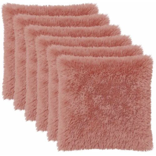 Presvlaka za jastuk 6 pcs HEERLEN Ružičasta 55 x 55 cm PV flis - Ružičasta 55 x 55 cm 6 Cijene