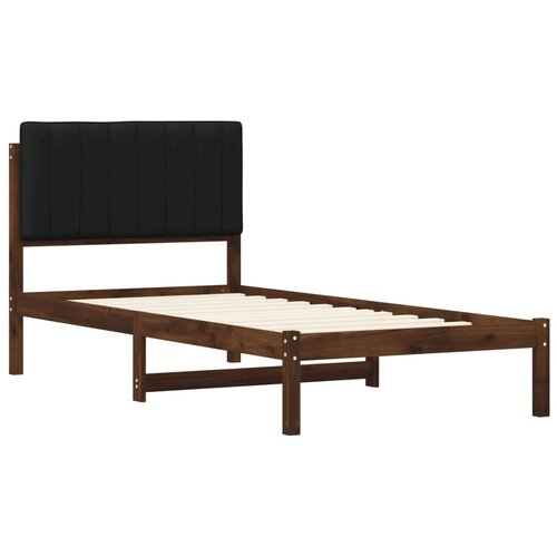  Krevetni okvir s tapiciranim uzglavljem Tamno smeđa i crna - tamno smeđa i crna 75 x 190 cm Slike