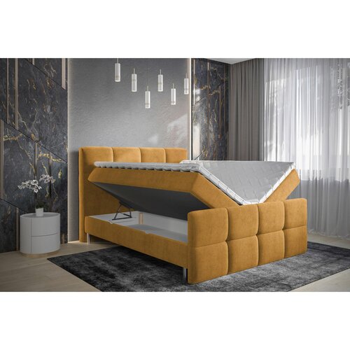 Esposa POSTELJA Z VZMETNICO 180 cm x 200 cm , tekstil oranžna Slike