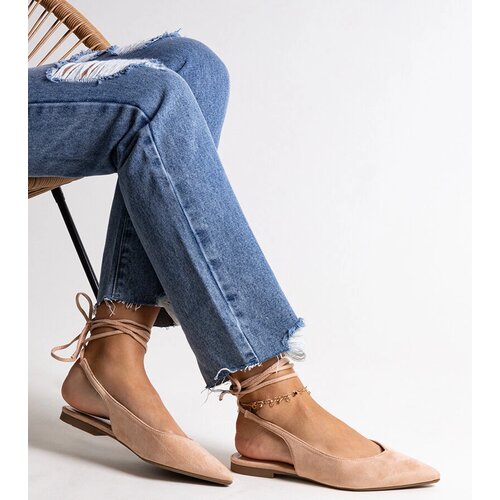 Gemre Lace-up beige slingback ballet flats Leaia Cijene