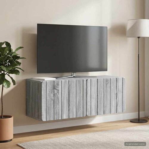 TV ormar za zid 78,5 x 31 x 30 cm Siva Sonoma Konstruirano drvo Slike