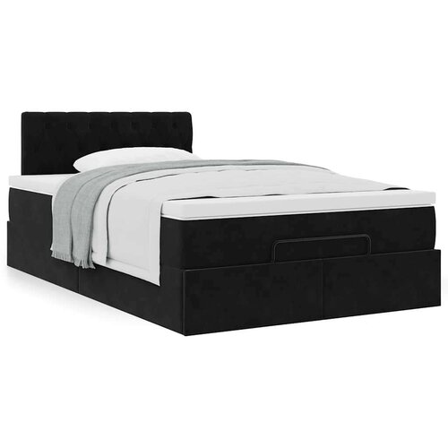 vidaXL otomanski okvir kreveta s madraca crni 120x190 cm baršunasti Cene
