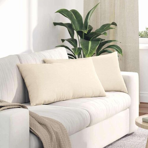 vidaXL Blazine za kavč 2 pcs krema 80 x 40 cm Žametna tkanina Cene