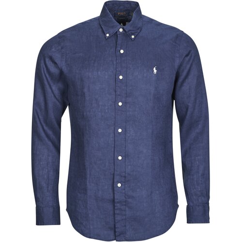 Polo Ralph Lauren CHEMISE COUPE DROITE EN LIN Tamno plava Slike