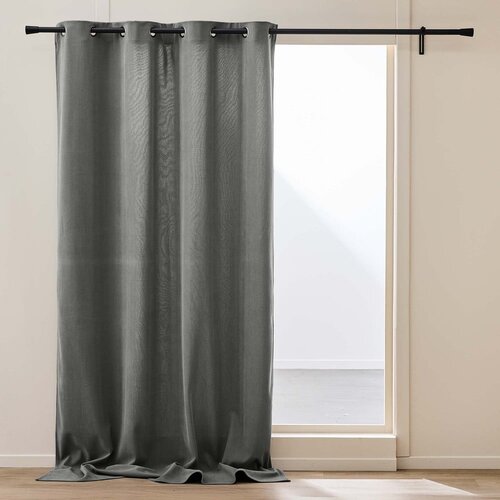 Douceur d int&amp;eacute;rieur Antracitno siva izolacijska zavesa iz rebrastega žameta 140x260 cm Madison &amp;ndash; Slike