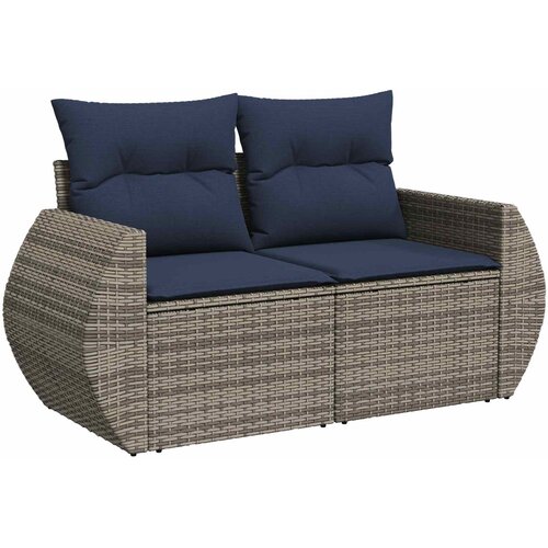  Set sofe 7 kom. Siva i tamnoplava 243 x 243 x 85 cm Slike