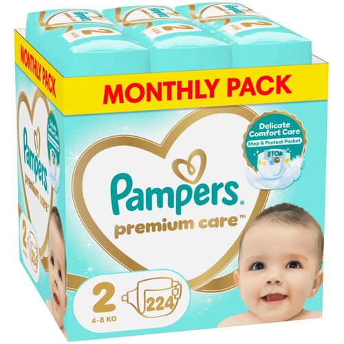 Pampers Premium Care pelene (mesečni box), veličina 2, 4-8 kg, 224 kom Cene