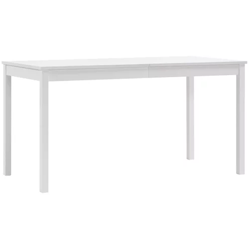 vidaXL Jedilna miza bela 140x70x73 cm borovina