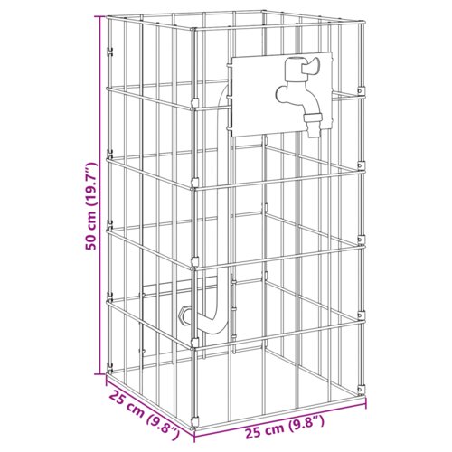 vidaXL Gabionski stup s vodovodom 50x25x25 cm 304 nehrđajući čelik Cijene