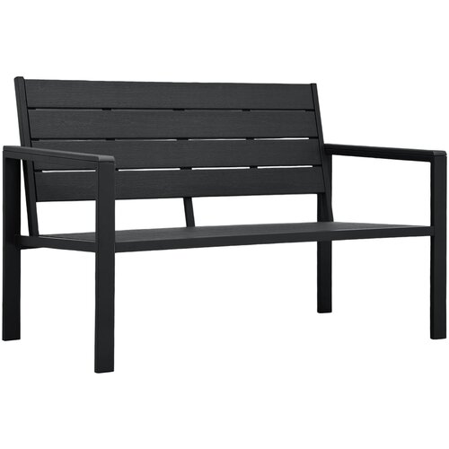 The Living Store Vrtna klop 120 cm HDPE črna videz lesa - Vrtna Klop, (21467304) Slike