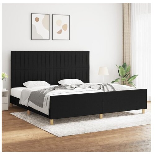  Okvir za krevet s uzglavljem crni 200 x 200 cm od tkanine Cijene