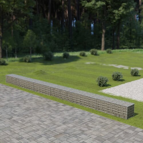 vidaXL Gabionski zid s poklopcima od pocinčanog čelika 900 x 50 x 50 cm Cijene