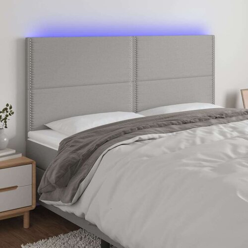  Uzglavlje svjetlosivo 200x5x118/128 cm od tkanine Slike
