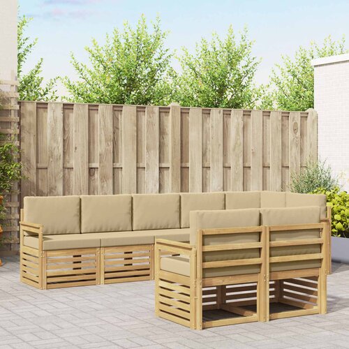 Set vanjskih sofa 8 pcs Bijela i bež 306 x 128,5 x 73 cm Cijene