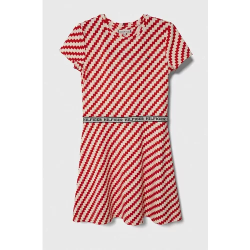 Tommy Hilfiger Dječja haljina boja: crvena, mini, širi se prema dolje
