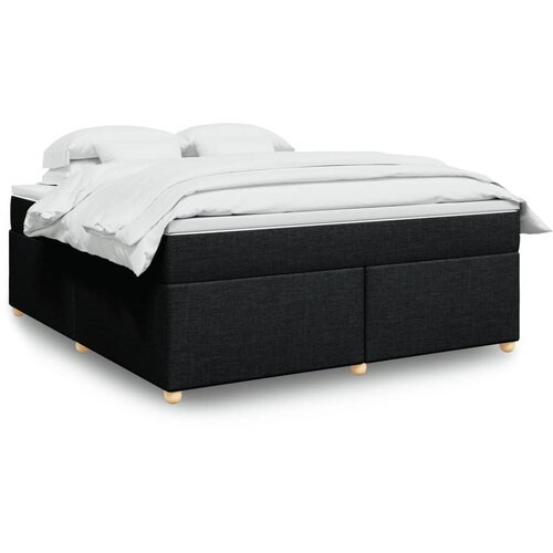 VidaXL Krevet s oprugama i madracem crni 180x200 cm od tkanine Slike
